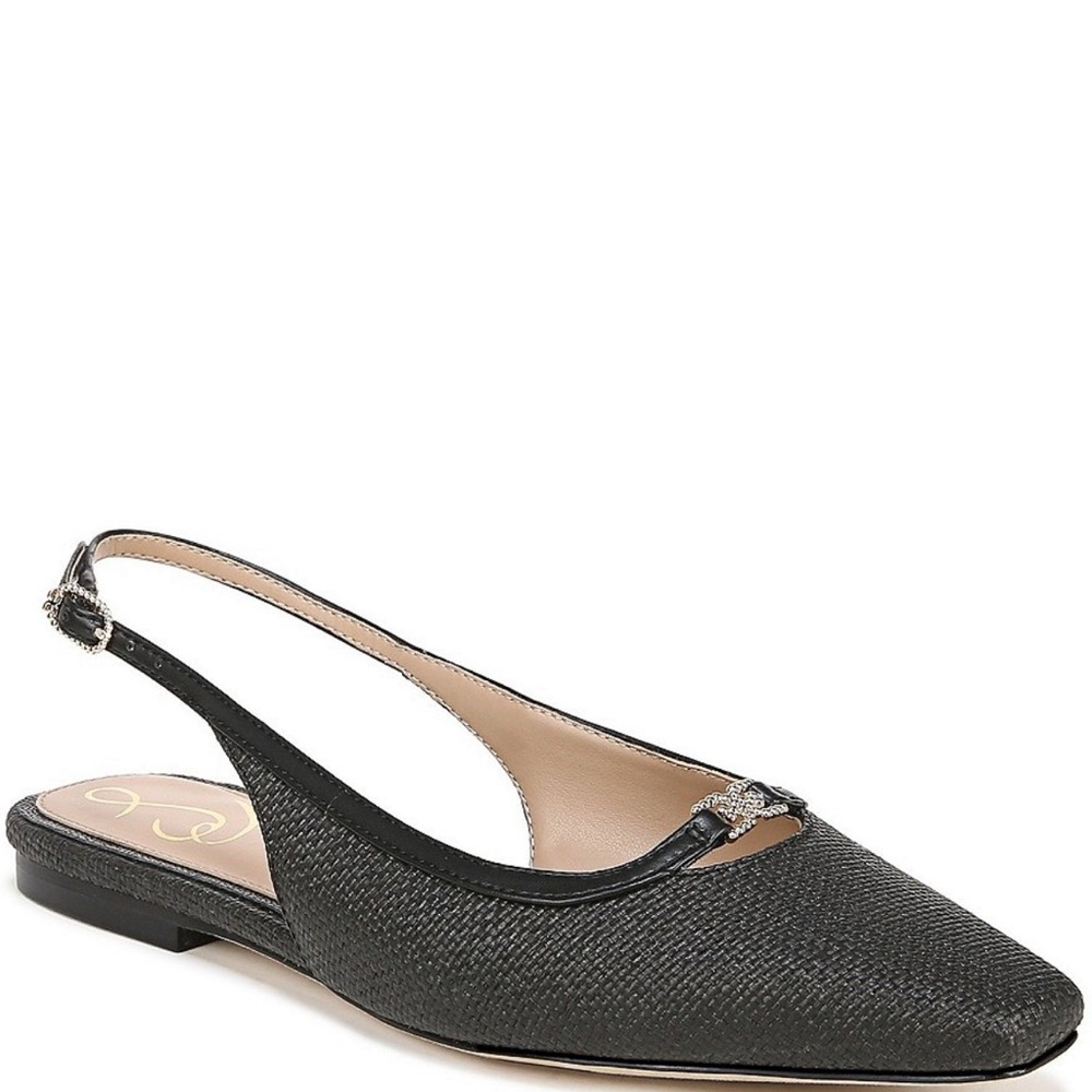 Sam Edelman BNIB Cleo Black Weave Slingback Flat New